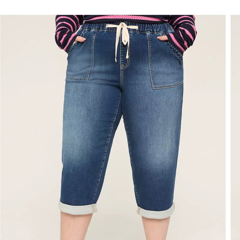 Lane Bryant Pull On High Rise Capri Denim Size 22 NWT